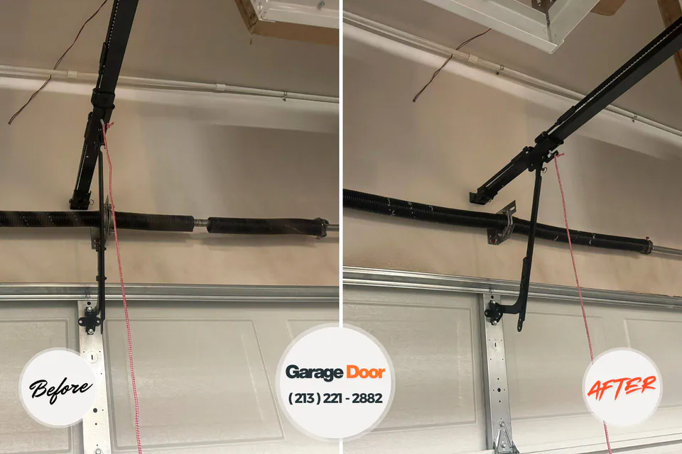 Before and after: garage door repair Ramblewood, PA